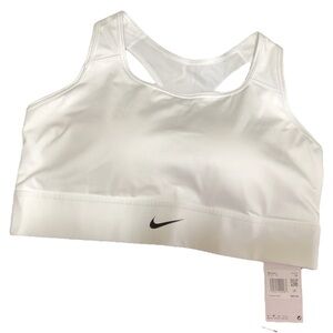Nike Swoosh Dri-Fit Sports White Wireless Medium Support Pullover Bra Plus Sz 2X